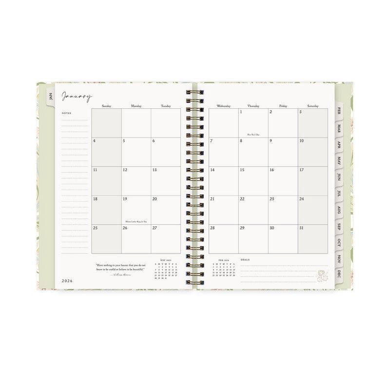 slide 6 of 12, Morris & Co. by Blue Sky 6"x9" 2026 Weekly/Monthly Concealed Wirebound Planner Hardcover Leicester Floral, 1 ct