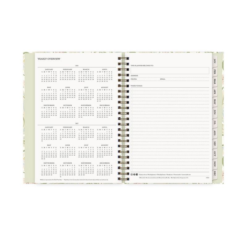 slide 7 of 12, Morris & Co. by Blue Sky 6"x9" 2026 Weekly/Monthly Concealed Wirebound Planner Hardcover Leicester Floral, 1 ct