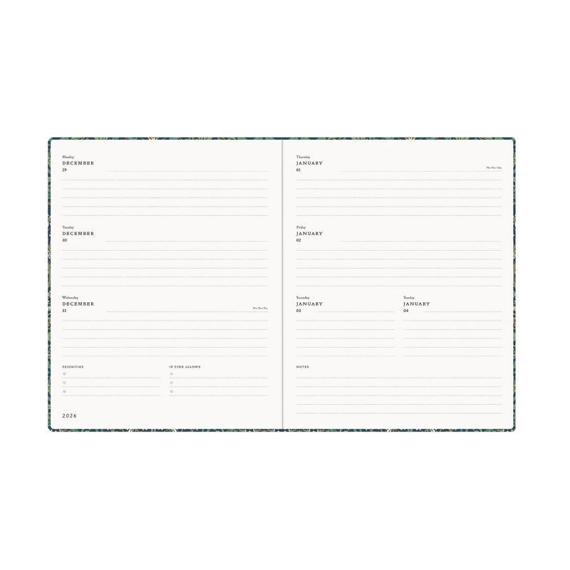 slide 5 of 11, Morris & Co. by Blue Sky 8"x10" 2026 Weekly/Monthly Bookbound Planner Hardcover Blackthorn Floral, 1 ct