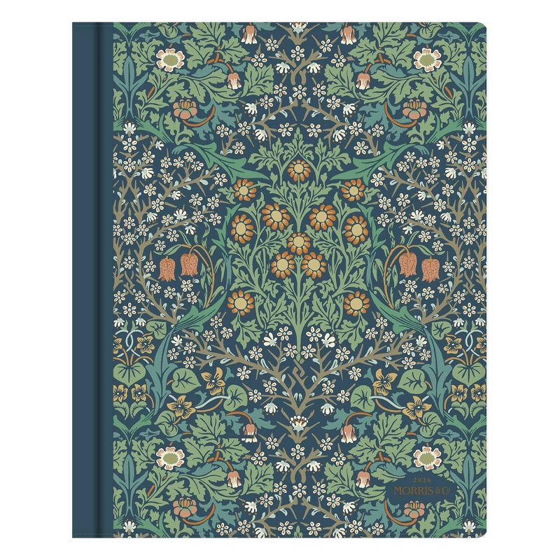 slide 1 of 11, Morris & Co. by Blue Sky 8"x10" 2026 Weekly/Monthly Bookbound Planner Hardcover Blackthorn Floral, 1 ct