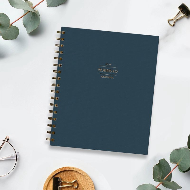 slide 2 of 12, Morris & Co. by Blue Sky 7"x9" 2026 Weekly/Monthly Wirebound Planner Hardcover Inky Fingers Bookcloth, 1 ct