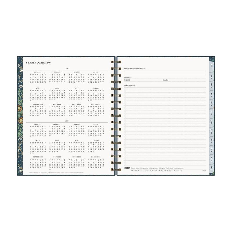 slide 8 of 12, Morris & Co. by Blue Sky 7"x9" 2026 Weekly/Monthly Wirebound Planner Hardcover Inky Fingers Bookcloth, 1 ct