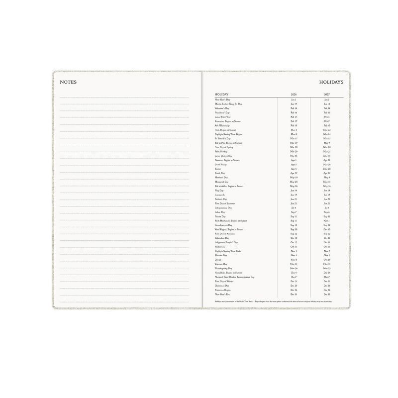 slide 9 of 10, Morris & Co. by Blue Sky 5"x8" 2026 Weekly/Monthly Bookbound Planner Hardcover Blackthorn Natural Linen, 1 ct