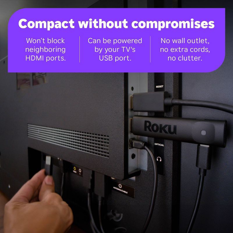 slide 4 of 12, Roku Streaming Stick Plus 2025 4K and HDR Streaming Device with Voice Remote - Free and Live TV Access: Wi-Fi Connectivity, HDMI Compatibility, 1 ct