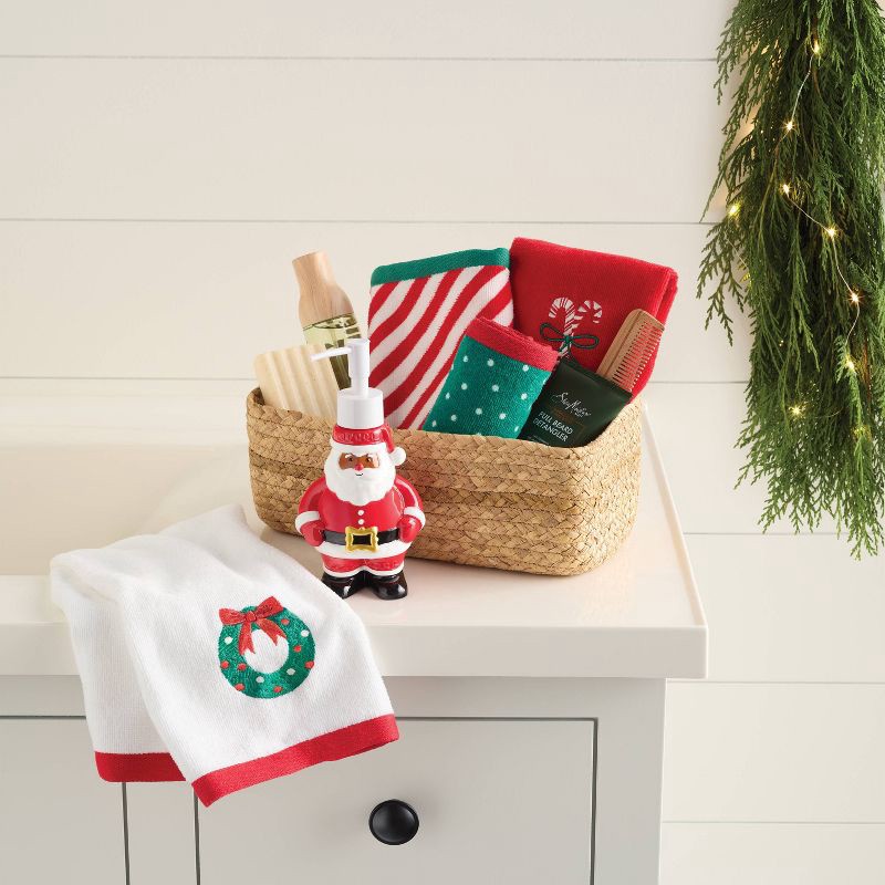 slide 4 of 4, 2pk Wreath and Green/White Dot Christmas Hand Towel Set - Wondershop™, 2 ct