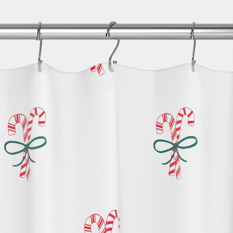 slide 3 of 4, 72"x72" Candy Cane Christmas Shower Curtain - Wondershop™, 1 ct