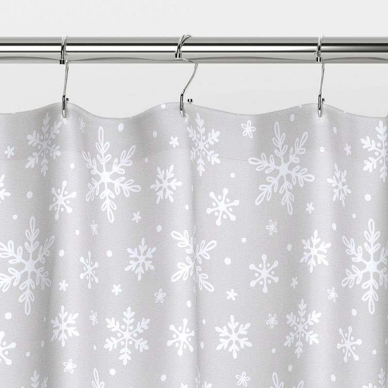 slide 3 of 4, 72"x72" Snowflake Christmas Shower Curtain - Wondershop™, 1 ct