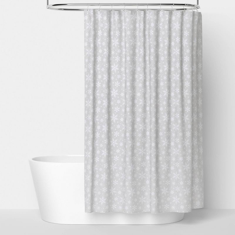 slide 1 of 4, 72"x72" Snowflake Christmas Shower Curtain - Wondershop™, 1 ct