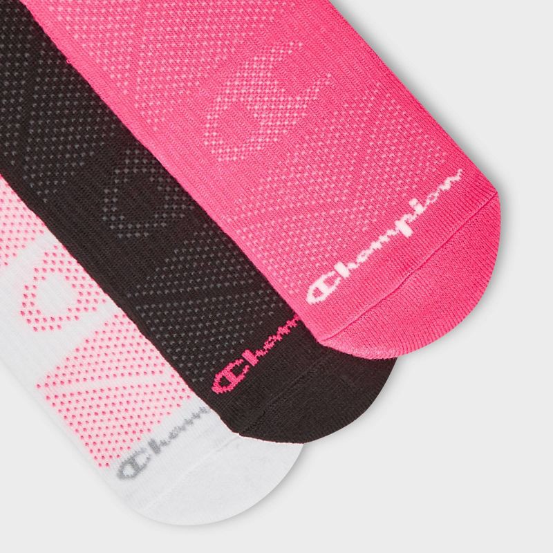 slide 3 of 4, Champion All Sport Performance Crew Socks 3pk - Pink Assorted M, 3 ct