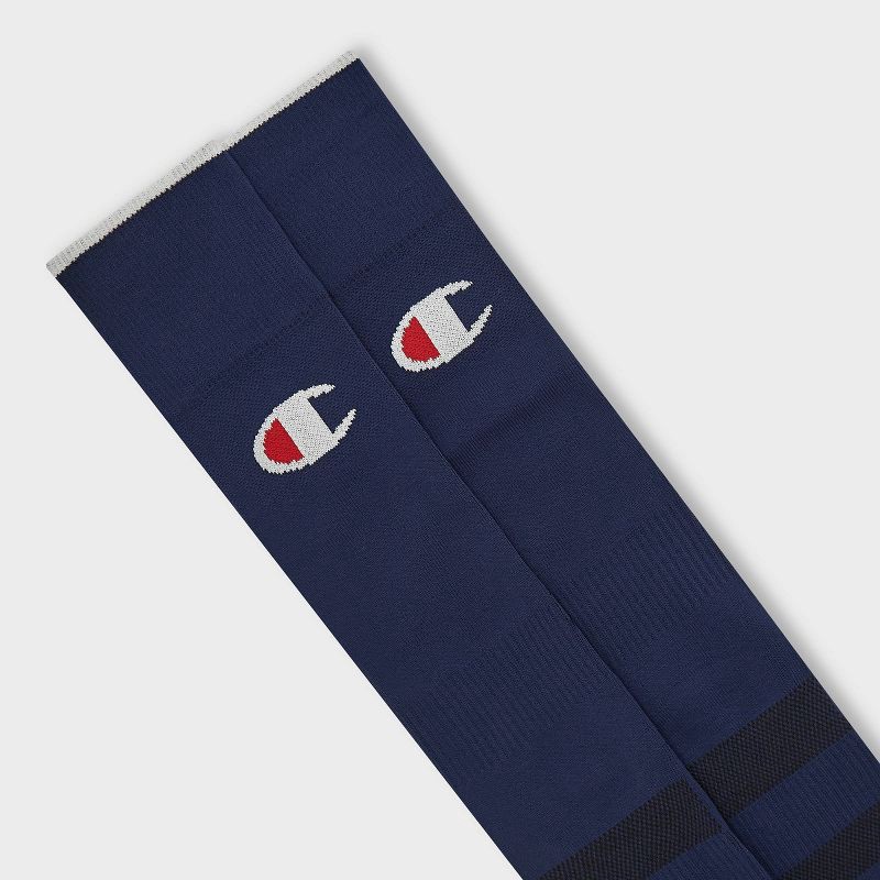 slide 4 of 4, Champion Performance Soccer Socks 2pk - Navy L, 2 ct