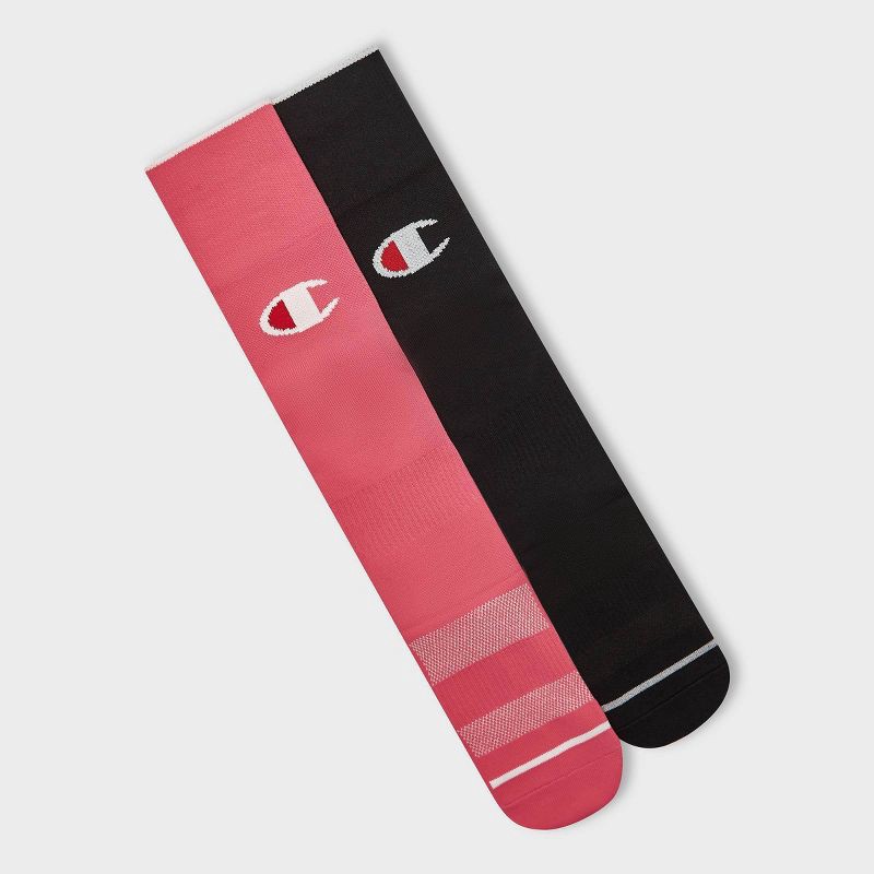 slide 3 of 4, Champion Performance Soccer Socks 2pk - Pink L, 2 ct