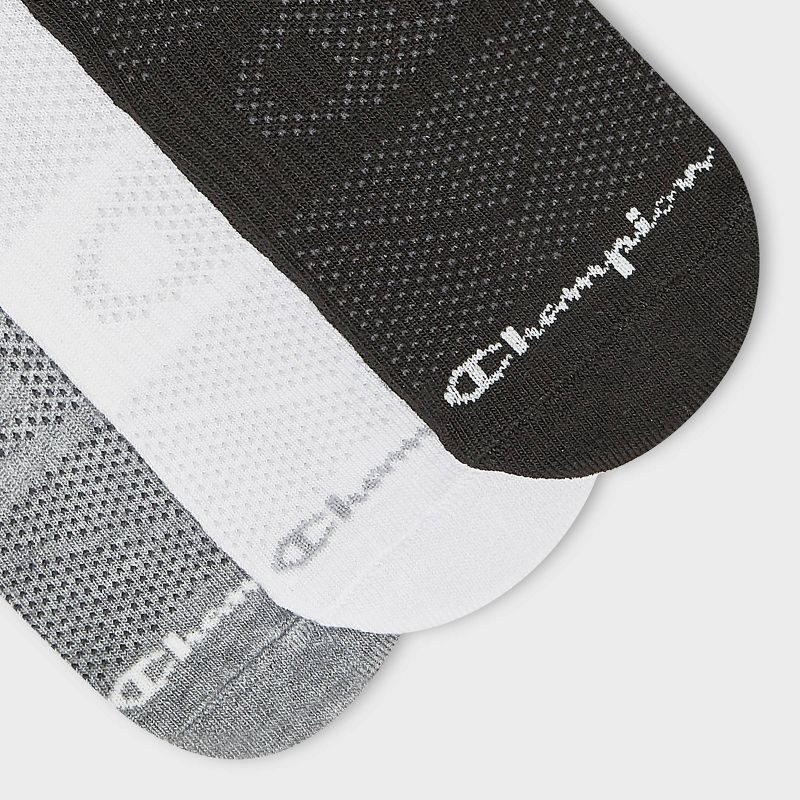 slide 3 of 4, Champion All Sport Performance Mid Crew Socks 3pk - Black/White/Gray L, 3 ct
