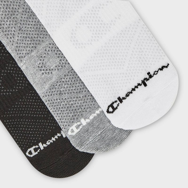 slide 3 of 4, Champion All Sport Performance Crew Socks 3pk - Black/Gray/White M, 3 ct