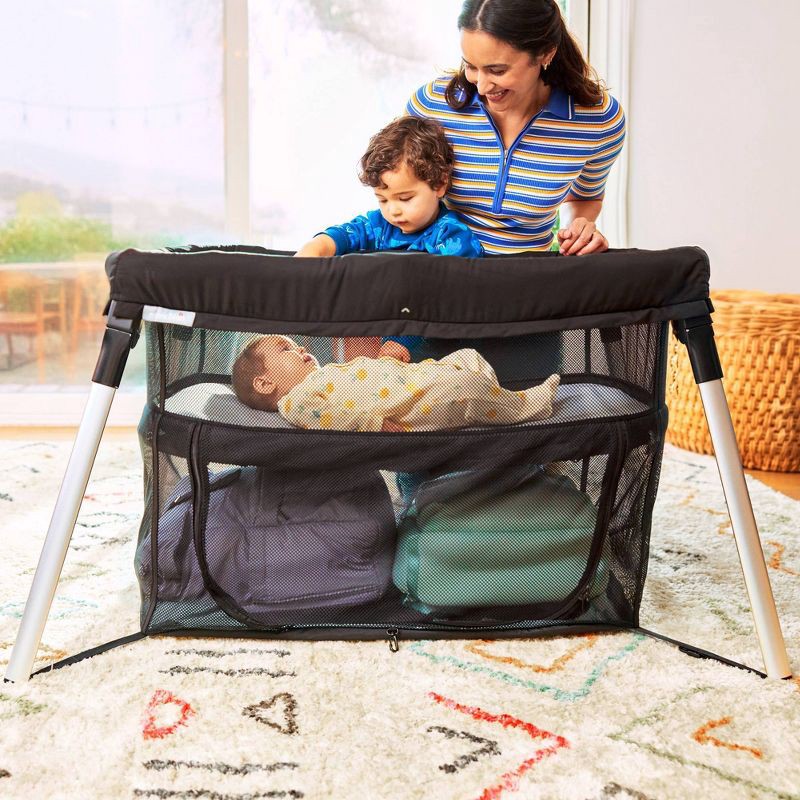 slide 3 of 10, Munchkin Ultra-Lite 3-in-1 Playard, Crib and Bassinet - Black, 1 ct