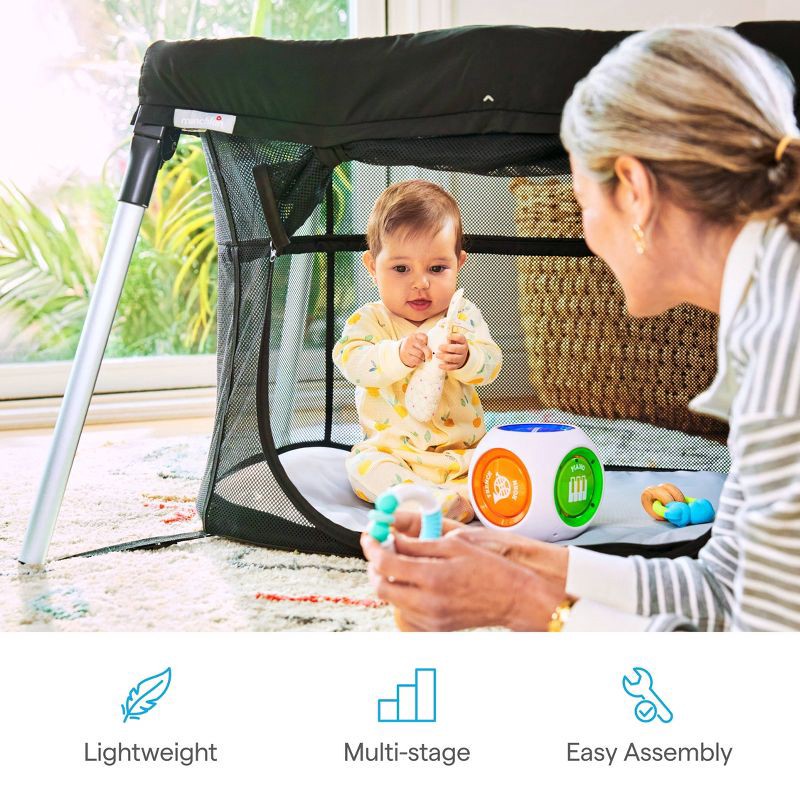 slide 6 of 10, Munchkin Ultra-Lite 3-in-1 Playard, Crib and Bassinet - Black, 1 ct