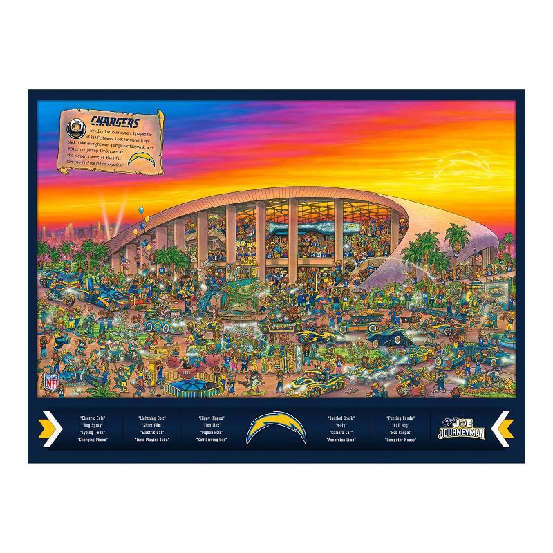 slide 4 of 4, NFL Los Angeles Chargers Joe Journeyman Seek and Find Puzzle - 500pc, 500 ct