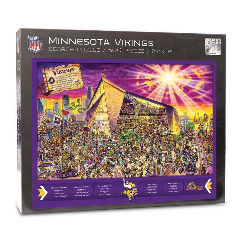 slide 1 of 4, NFL Minnesota Vikings Joe Journeyman Seek and Find Puzzle - 500pc, 500 ct