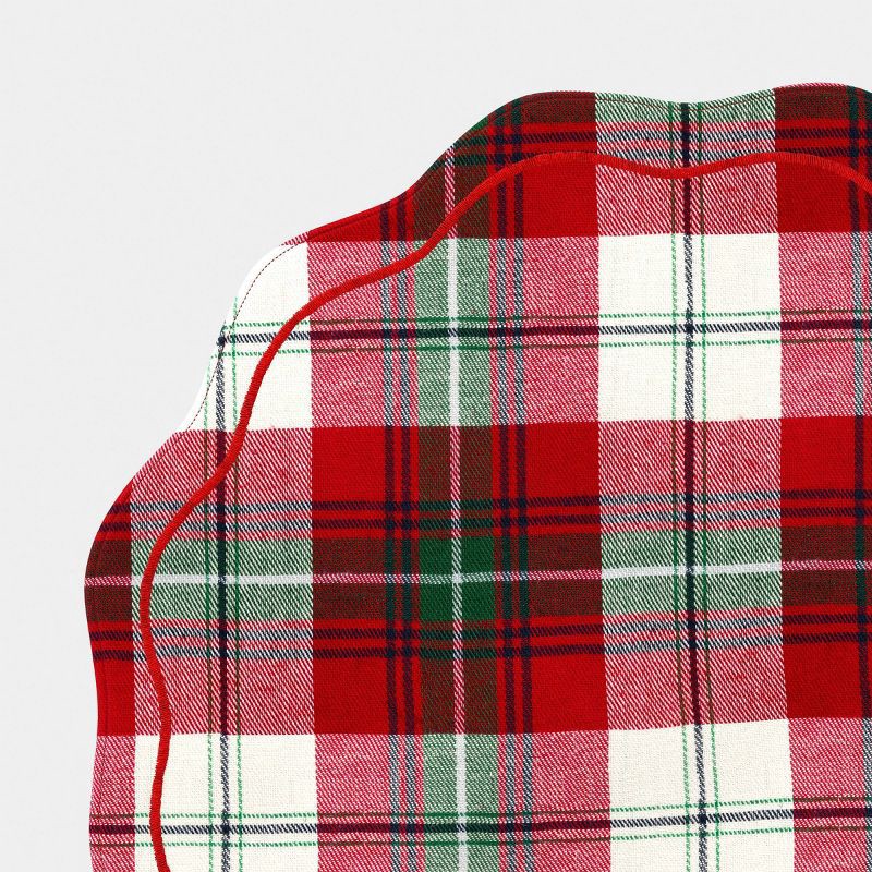 slide 5 of 5, 2pk Reversible Plaid with Top Stitch Charger -Threshold™, 2 ct