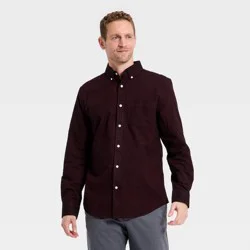 Men's Long Sleeve Oxford Shirt - Goodfellow & Co™ Maroon M