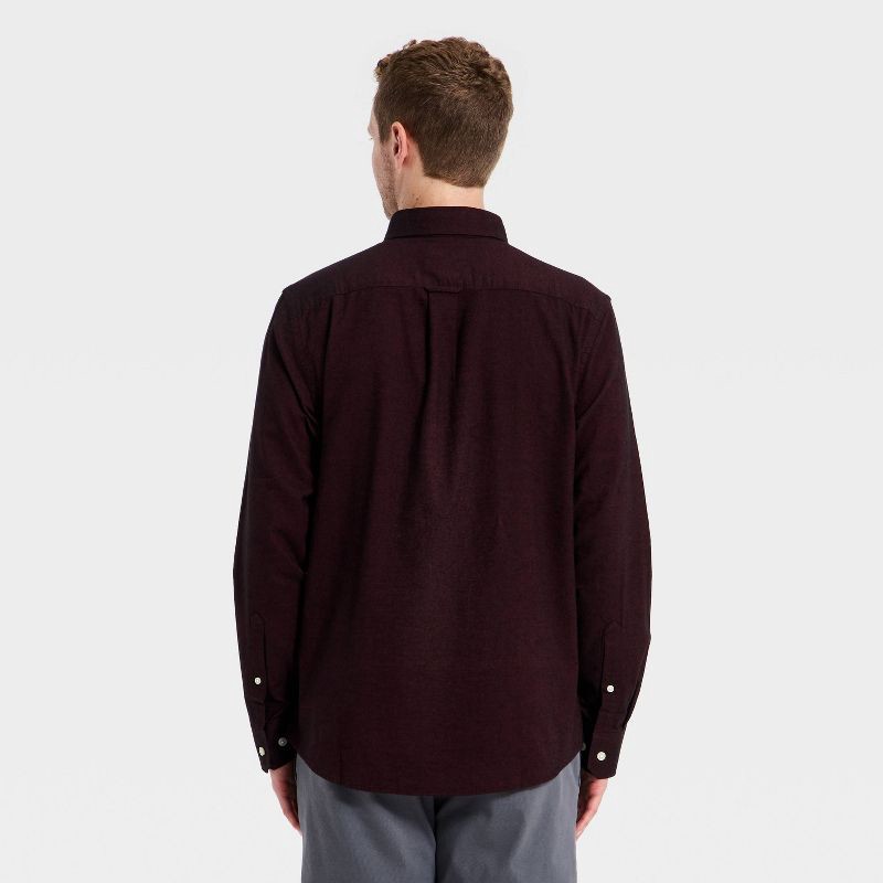slide 2 of 3, Men's Long Sleeve Oxford Shirt - Goodfellow & Co™ Maroon XXL, 1 ct