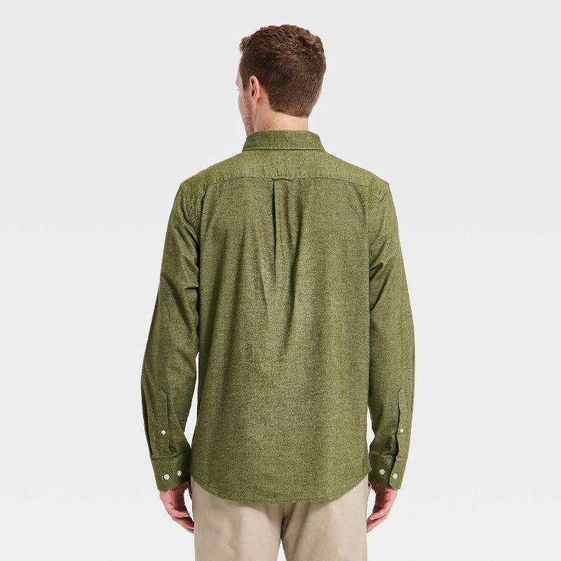 slide 2 of 3, Men's Long Sleeve Oxford Shirt - Goodfellow & Co™ Olive Green XL, 1 ct