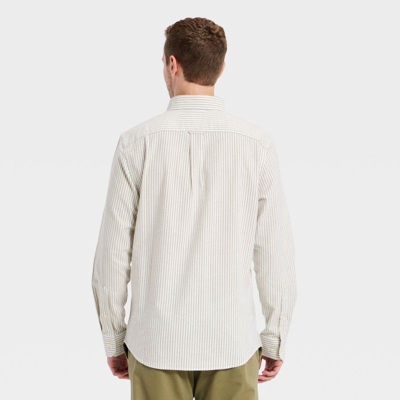 slide 2 of 3, Men's Long Sleeve Oxford Shirt - Goodfellow & Co™ White Stripe XL, 1 ct