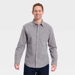 Men's Long Sleeve Poplin Shirt - Goodfellow & Co™ - Gray XL
