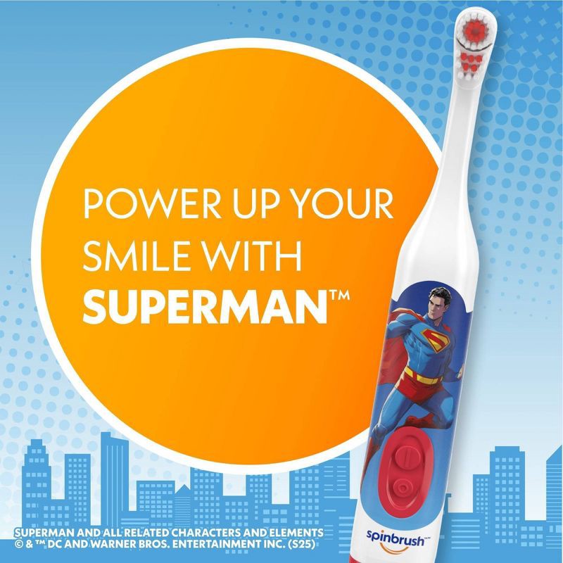 slide 2 of 8, Spinbrush Kids' Superman Electric Toothbrush, 1 ct