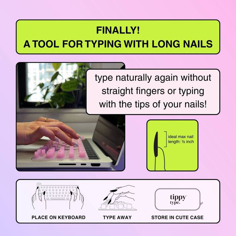 slide 2 of 8, tippy type Keyboard Cover for Mac - Cotton Candy Pink, 1 ct