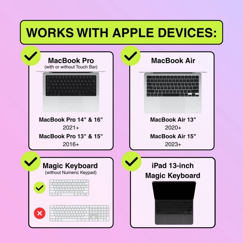 slide 4 of 8, tippy type Keyboard Cover for Mac - Cotton Candy Pink, 1 ct