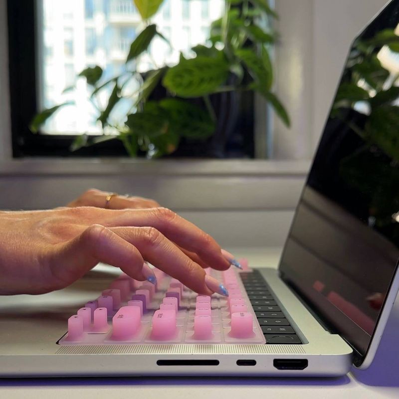 slide 8 of 8, tippy type Keyboard Cover for Mac - Cotton Candy Pink, 1 ct