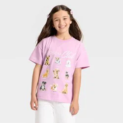 Girls' Short Sleeve Oversized Scenic Happiness Club T-Shirt - Cat & Jack™ Lavender Mauve XS