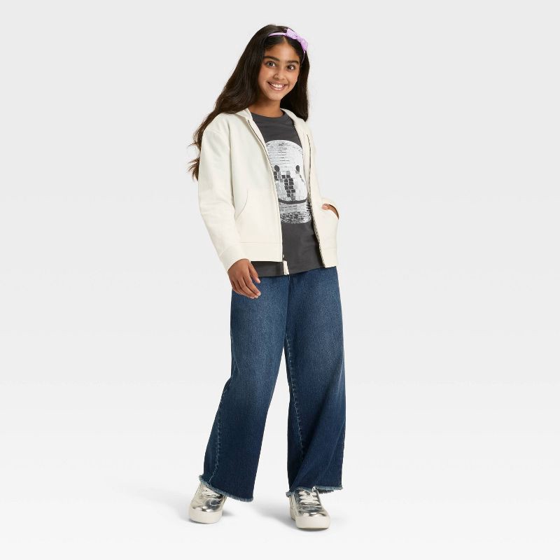 slide 4 of 4, Girls' Short Sleeve Oversized Graphic T-Shirt - Cat & Jack™ Charcoal Gray XL, 1 ct