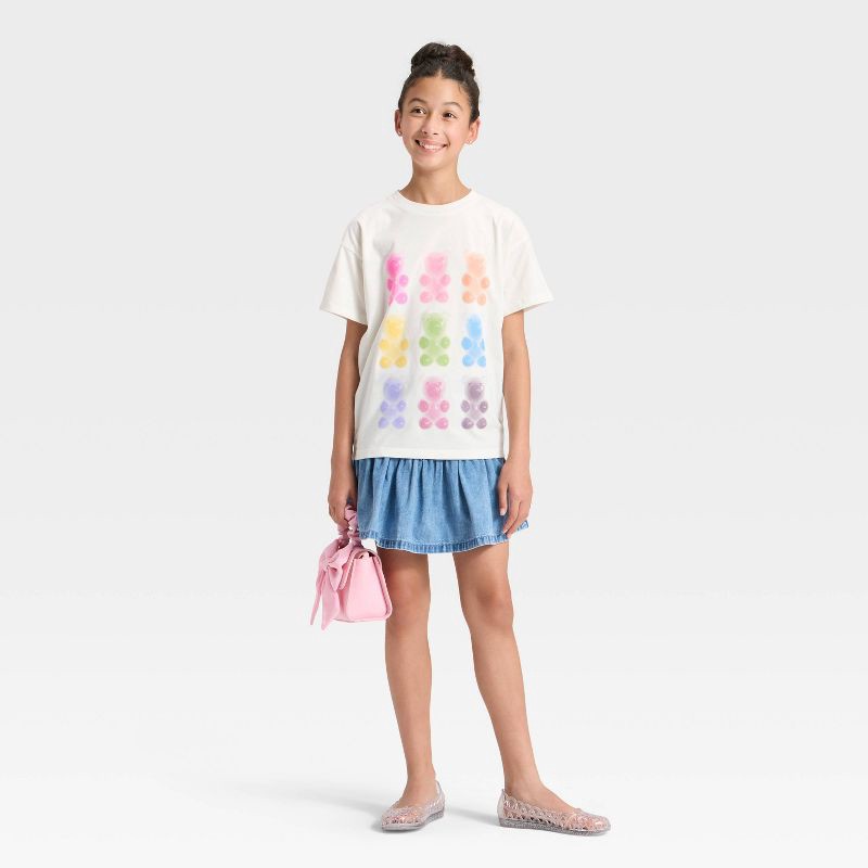 slide 3 of 3, Girls' Short Sleeve Oversized Gummy Bears Graphic T-Shirt - Cat & Jack™ Cream XL, 1 ct