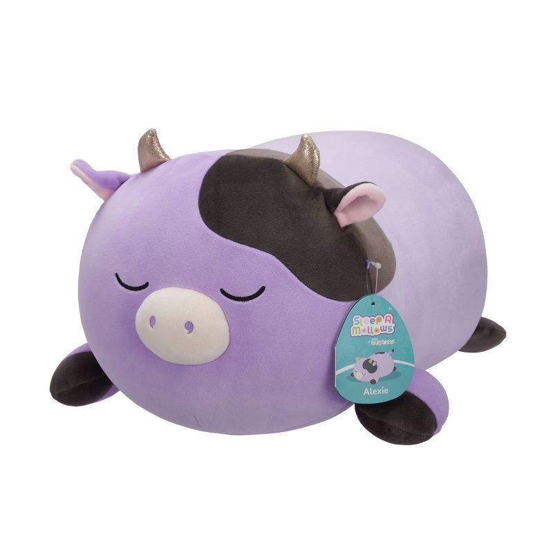 slide 2 of 12, 18" Alexie Purple and Black Cow with Gold Horns Squishmallows Plush, 1 ct