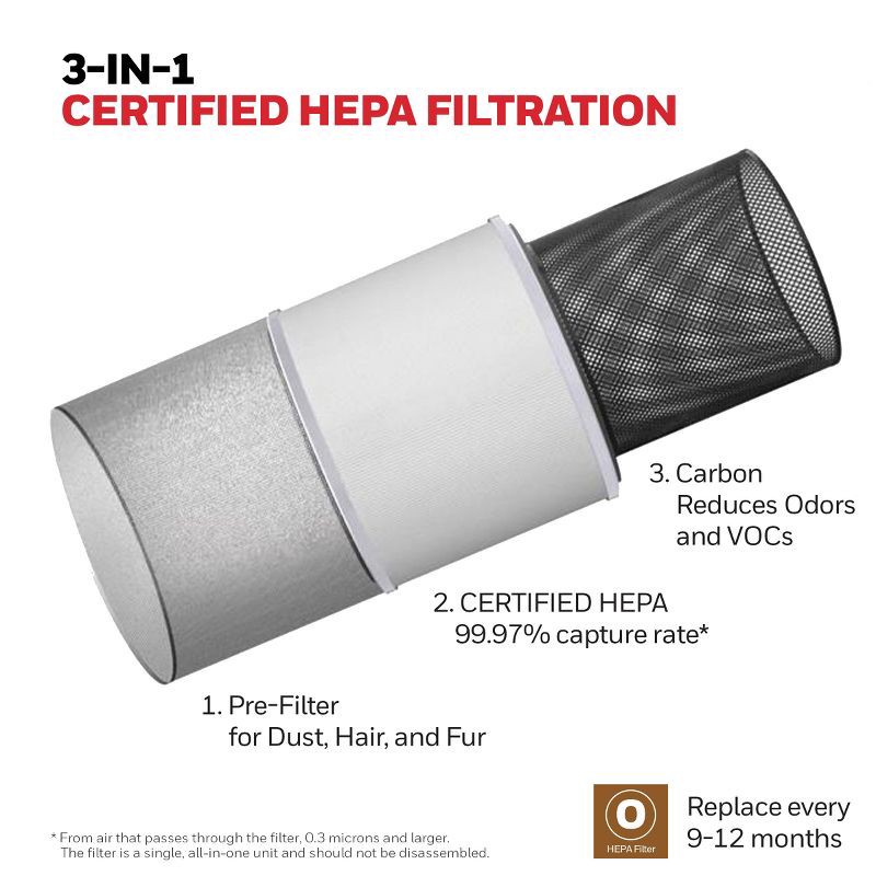 slide 10 of 10, Honeywell Allergen Plus True HEPA Air Purifier Black HPA120, 1 ct