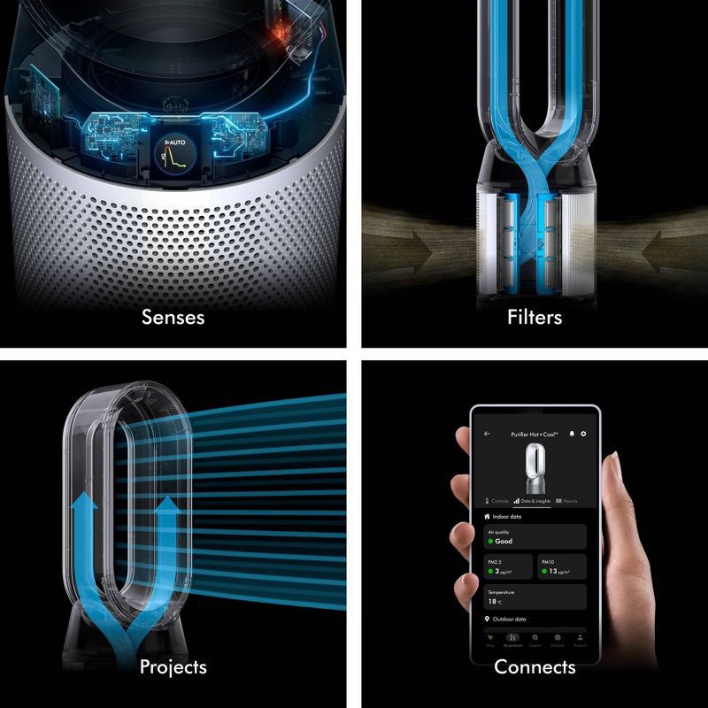 slide 6 of 7, Dyson Air Purifier Hot and Cool HP1 White, 1 ct