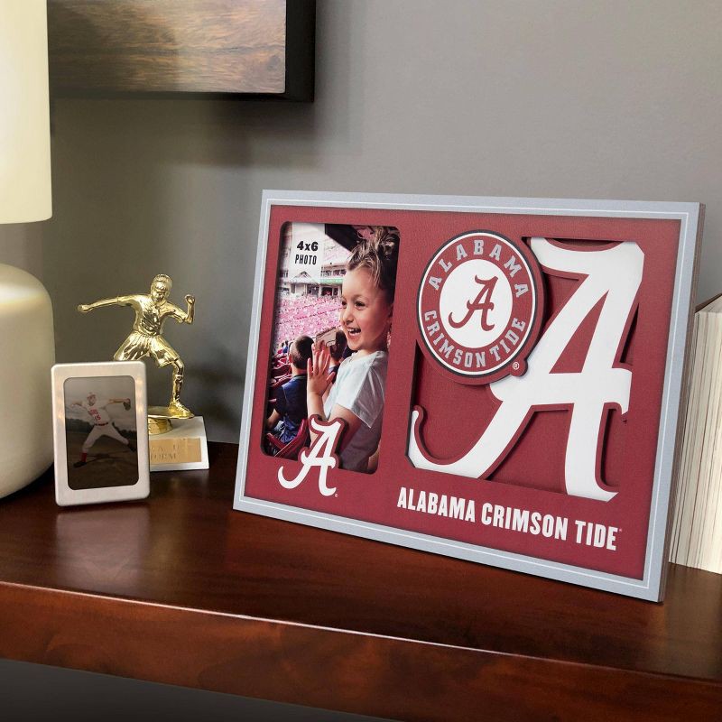 slide 2 of 4, NCAA Alabama Crimson Tide Logo 4" x 6" Picture Frame: MDF Rectangle Tabletop Display, 1 ct