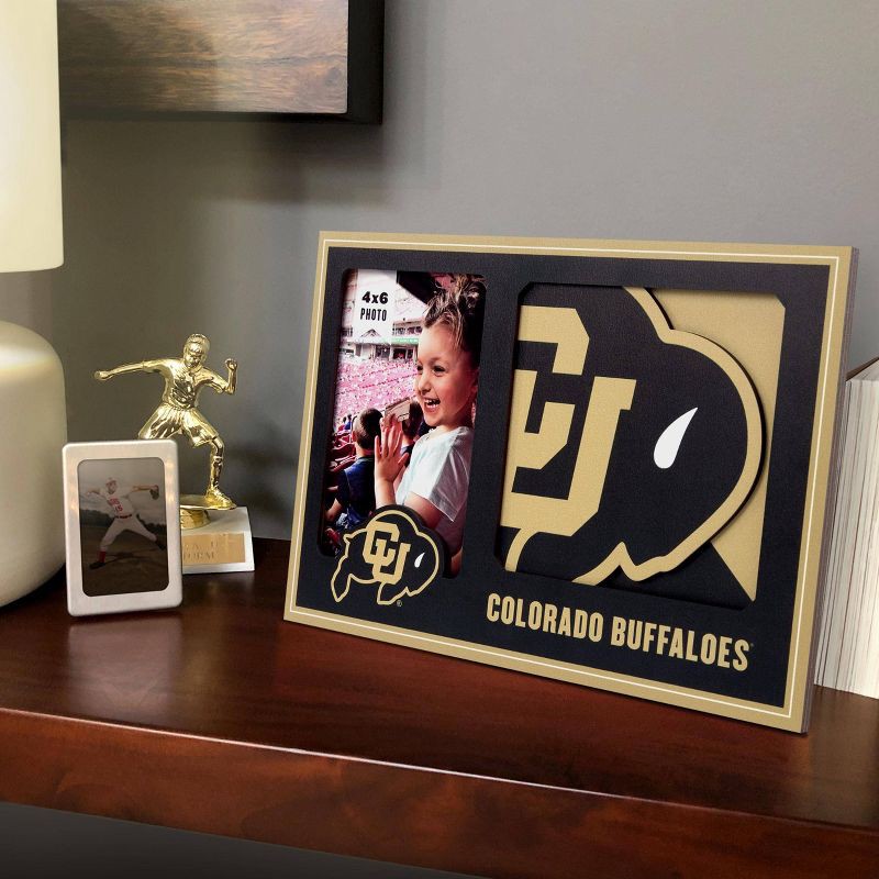 slide 2 of 4, NCAA Colorado Buffaloes Logo 4" x 6" Picture Frame: MDF Tabletop Display, 1 ct