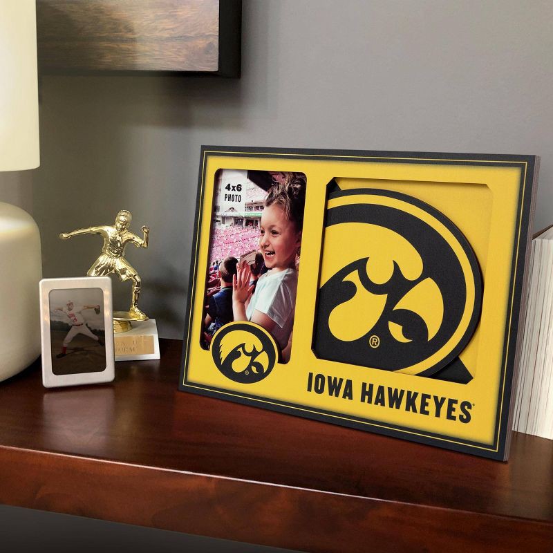 slide 2 of 4, NCAA Iowa Hawkeyes Logo 4"x6" Picture Frame: MDF Rectangle Tabletop Display, 1 ct