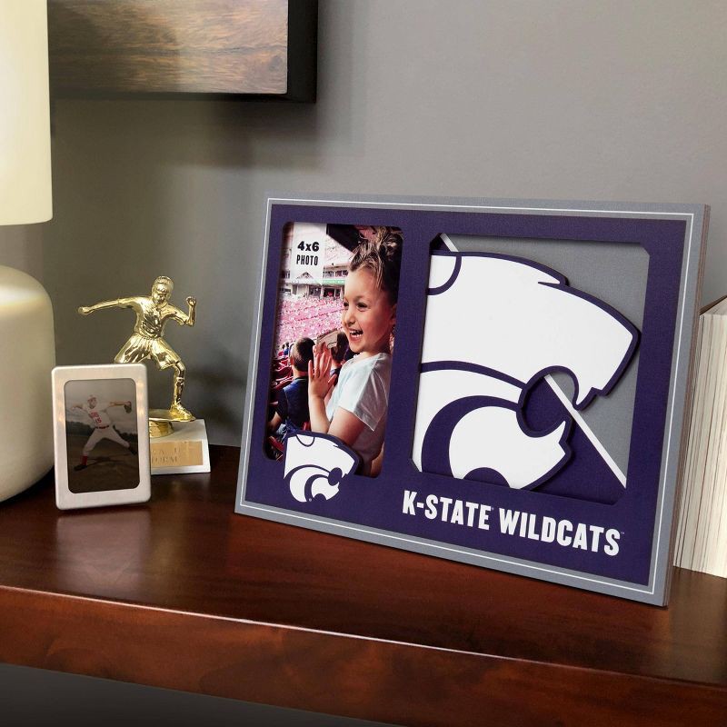 slide 2 of 4, NCAA Kansas State Wildcats Logo 4" x 6" Picture Frame: MDF Rectangle Tabletop Display, 1 ct