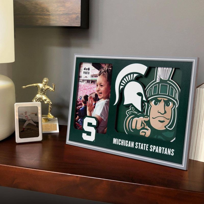 slide 2 of 4, NCAA Michigan State Spartans Logo 4" x 6" Picture Frame: MDF Tabletop Rectangle Frame, 1 ct