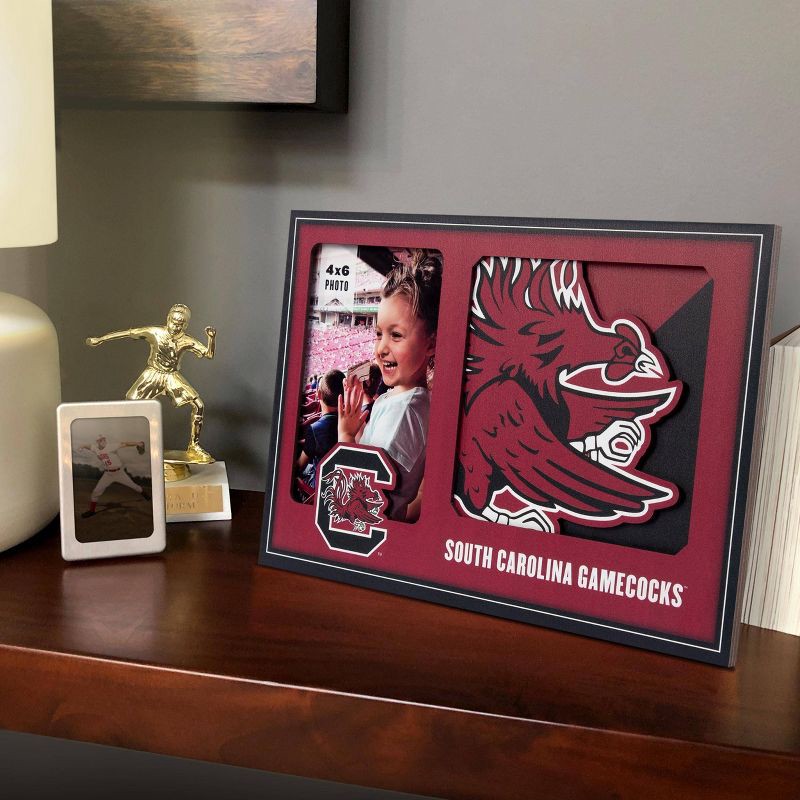 slide 4 of 4, NCAA South Carolina Gamecocks Logo 4" x 6" Picture Frame: MDF Tabletop Rectangle Frame, 1 ct