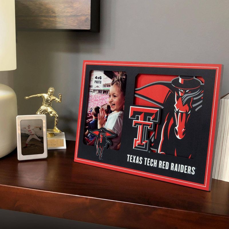slide 2 of 4, NCAA Texas Tech Red Raiders Logo 4" x 6" Picture Frame: MDF Tabletop Display, 1 ct