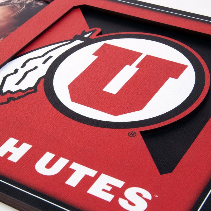 slide 3 of 4, NCAA Utah Utes Logo 4" x 6" Picture Frame: MDF Tabletop Display, Keyhole Mount, 1 ct