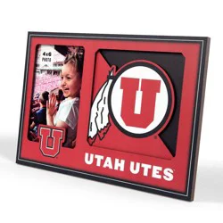 NCAA Utah Utes Logo 4" x 6" Picture Frame: MDF Tabletop Display, Keyhole Mount