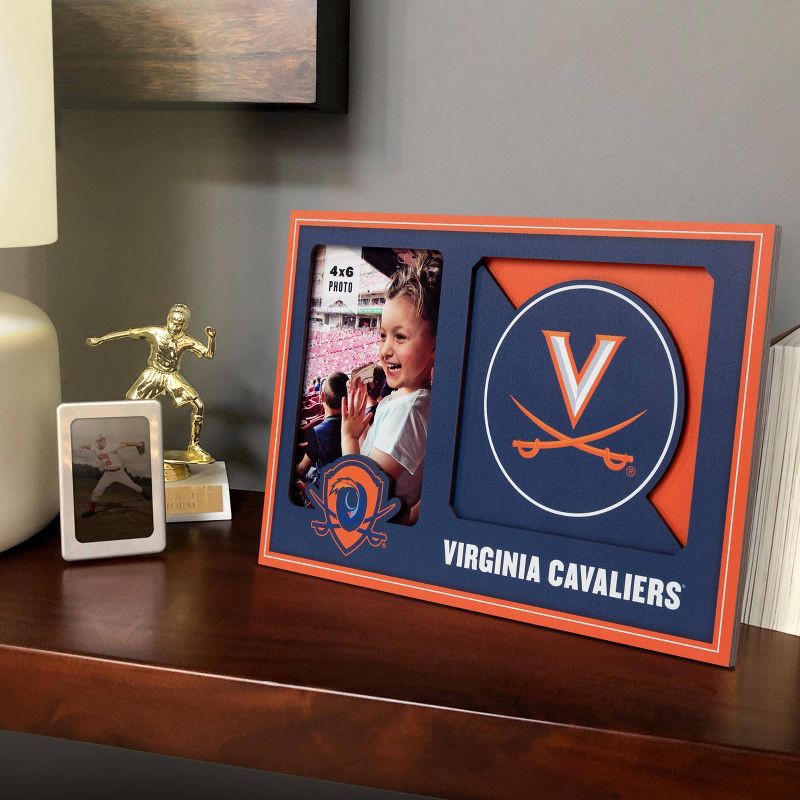 slide 4 of 4, NCAA Virginia Cavaliers Logo 4" x 6" Picture Frame: MDF Tabletop Display, 1 ct