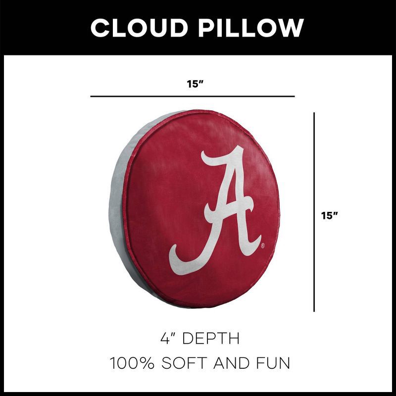 slide 5 of 5, NCAA Alabama Crimson Tide 15" Circular Cloud Pillow, 1 ct