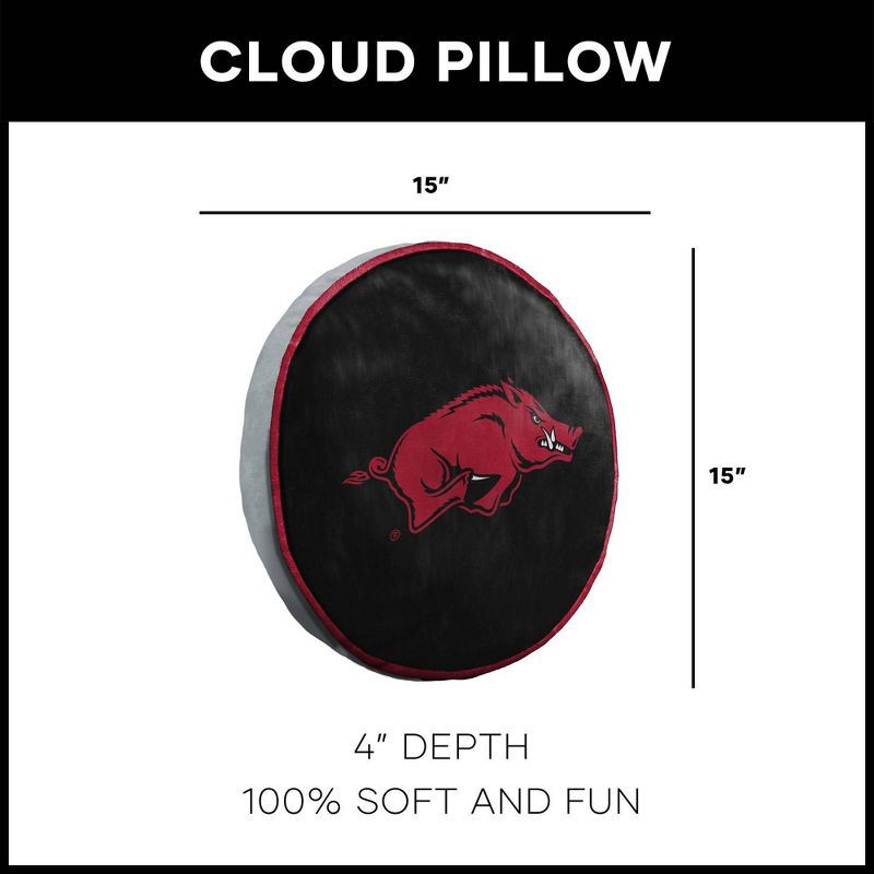 slide 5 of 5, NCAA Arkansas Razorbacks 15" Circular Cloud Pillow, 1 ct