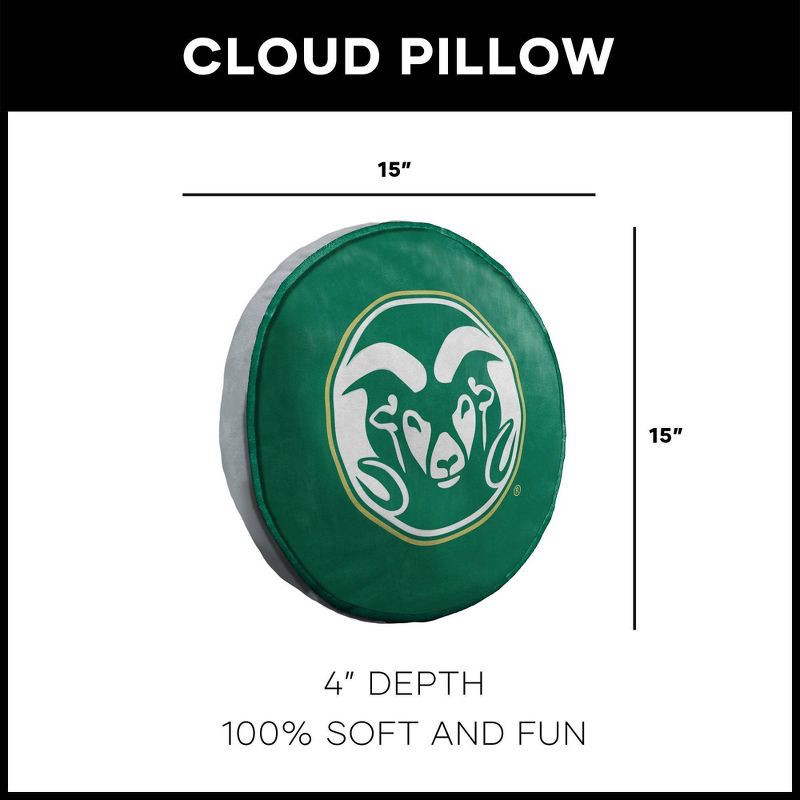 slide 5 of 5, NCAA Colorado State Rams 15" Circular Cloud Pillow, 1 ct